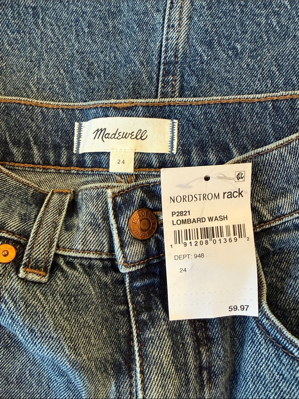 Madewell Classic Blue Denim Maxi Skirt with Front Slit - Picture 7 of 8